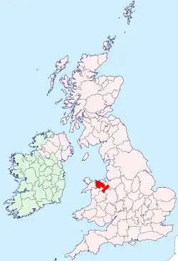 Denbighshire shown within the United Kingdom