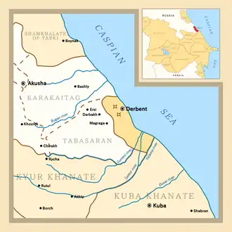 Map of the Derbent Khanate