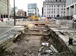 In 2014, the Cenotaph was removed from the church site and relocated