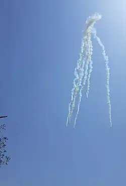 Tear gas from drone on protesters, Beita September 2021