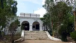 Station building viewed from road
