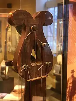 peghead from 1840s era banjo in  American Banjo Museum