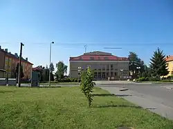 Town square with the town hall