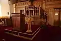 Interior of the church and pulpit.