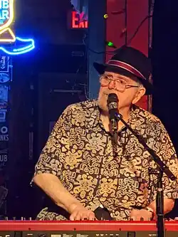 Earl Poole Ball performing keyboard and vocals live at The Continental Club in April 2024