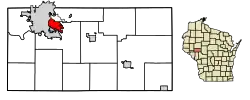 Location within Eau Claire County and Wisconsin