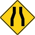 P4-4 Road narrows on both sides