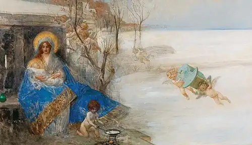 Madonna and Child surrounded by angels