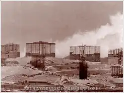 Construction of the complex in 1955.