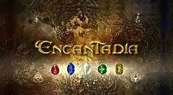 An image with five crystals. The series title is displayed on the center of the image.