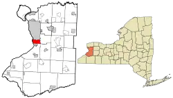 Location of Lackawanna in Erie County and New York