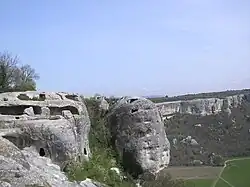 Partial view of the remains of the fortress at Eski Kermen