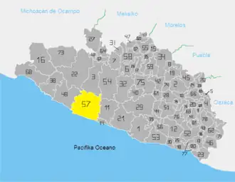 Location of the municipality in the state