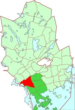 Location of Saunalahti within Espoo