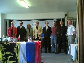 Vierling next to David Duke at Euro-Rus in Dendermonde, Belgium in 2008