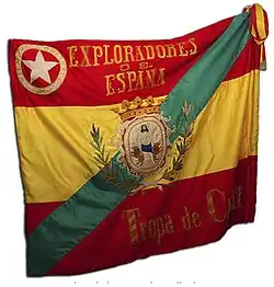 Flag of the Exploradores de Cádiz, currently under custody of the Cádiz Kanguro Patrol