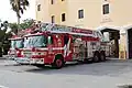 Former Ladder 2 (now reserve) parked in front of Station 2