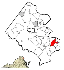Location of Groveton in Fairfax County, Virginia