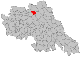 Location in Iași County