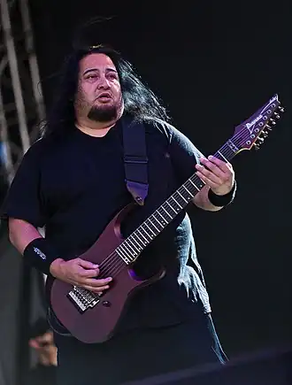 Cazares performing in 2018