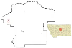 Location of Denton, Montana