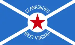 Flag of Clarksburg, West Virginia, USA (embossed)