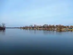 The construction of the dam created the Flat Rock Pond