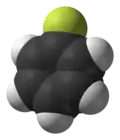 Space-filling model of fluorobenzene