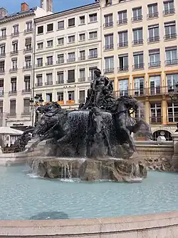 The Fontaine Bartholdi on the square