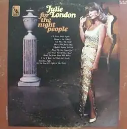 Julie London's Cover for the 1966 album - For The Night People
