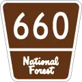 Forest Route 660 marker