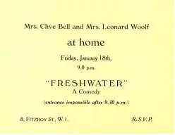 Invitation card for first performance 1935