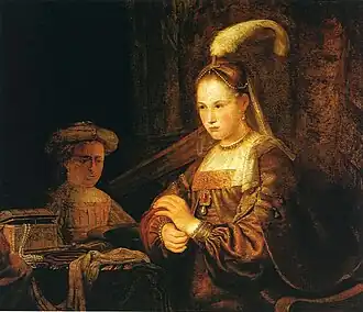 A lady at her toilet