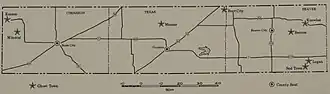 Map of ghost towns in the Oklahoma pandhandle