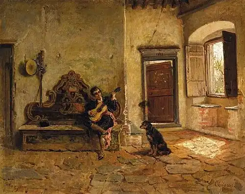 Man with a Guitar and a Dog