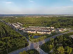 Aerial view of Gormley near Lake Wilcox Park