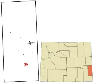 Location in Goshen County and the state of Wyoming
