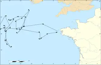 Route of the light squadron under Van Stabel