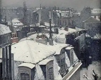 Caillebotte: Vue de toits (Effet de neige) (Rooftops (snow effect)) (1875)