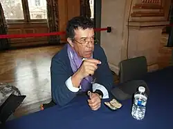 Habib Ayyoub at the 20th Maghreb des Livres book fair, Paris, 2014.