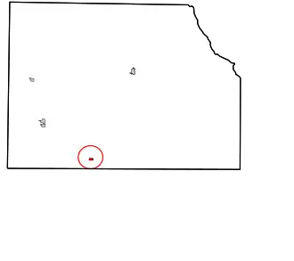 Location in Harper County and the state of Oklahoma.