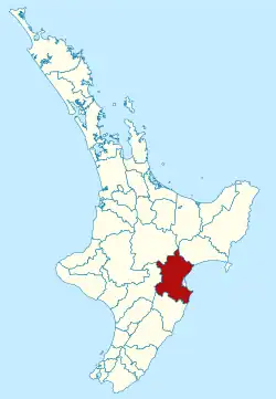 Hastings district within the North Island