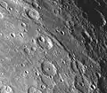 Hero Rupes is a long arcuate lobate scarp visible on this image. Mariner 10 image 0166842.
