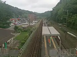 Platform from the footbridge(facing Kagoshima)