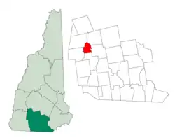 Location in Hillsborough County, New Hampshire
