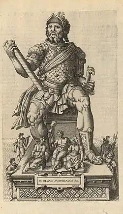 An illustration from Bochius's Descriptio publicae gratulationis (1595), engraved by Pieter van der Borcht the Elder