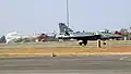 An IAF Tejas landing during Aero India 2013