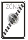 End of zone having the restriction indicated