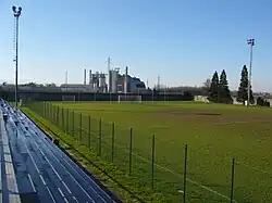 The sports field ex Sporting in via Campioli. In the background, the district heating Rete 2 plant