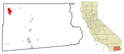Location in Imperial County and the state of California